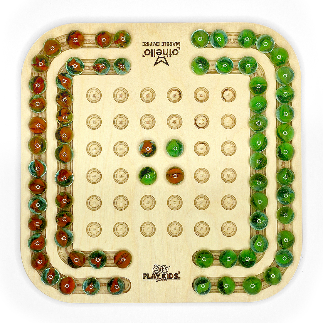 Othello Marble Empire Board Game with Glass Marbles Age 8+, 2 Player | Gift Toys | Chinese Checker Chess Board Games